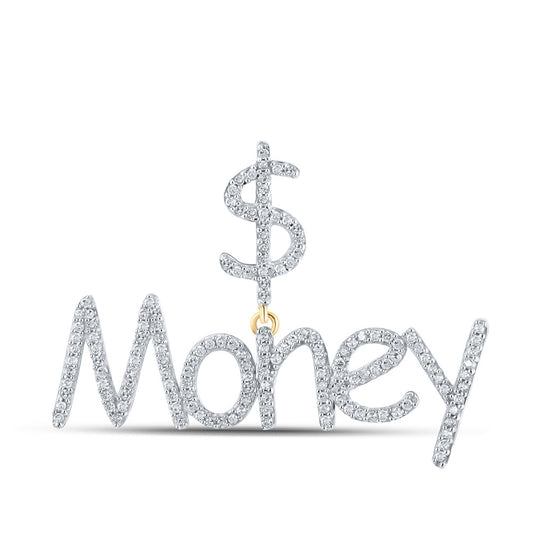 10kt Yellow Gold Mens Round Diamond Dollar Money Charm Pendant 1/2 Cttw