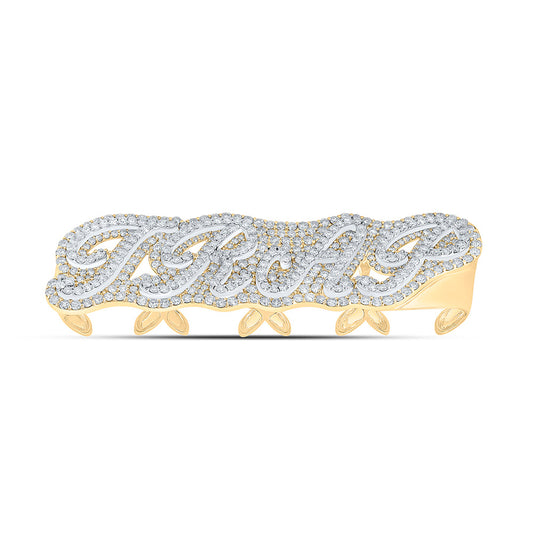 10kt Yellow Gold Mens Round Diamond TRAP 4-Finger Ring 15 Cttw
