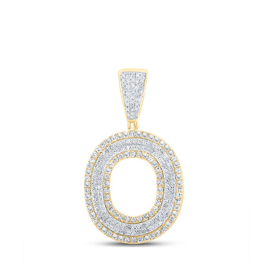 14kt Two-tone Gold Mens Round Diamond X Initial Letter Charm Pendant 7/8 Cttw