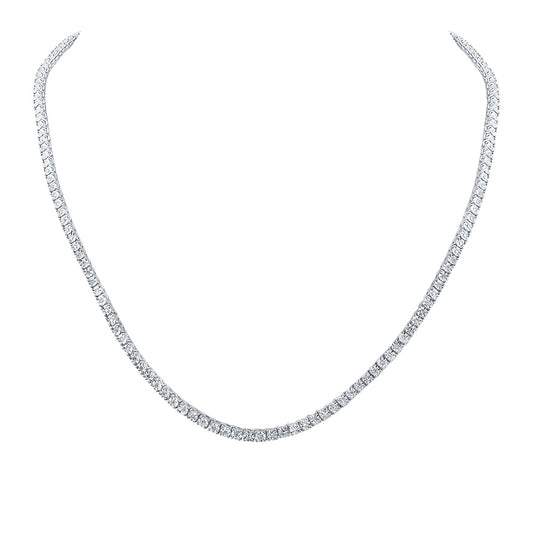 10kt White Gold Mens Round Diamond Single Row Link Chain Necklace 1-1/4 Cttw